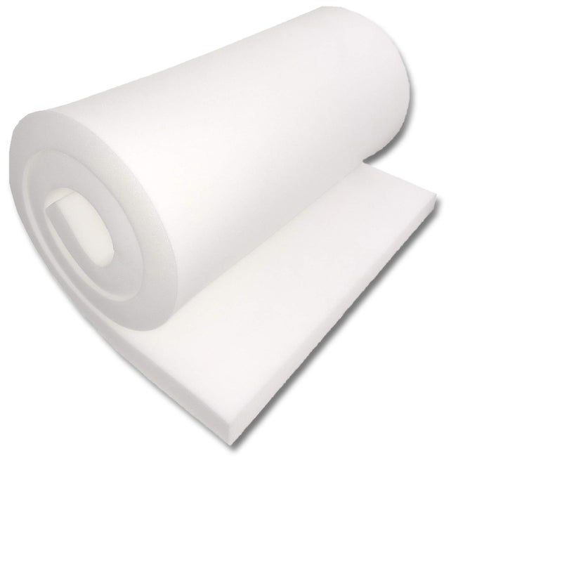 FoamTouch 1x24x72HDF Upholstery Foam Cushion, High Density, 1" 24" H x 72" L, White - Image 1